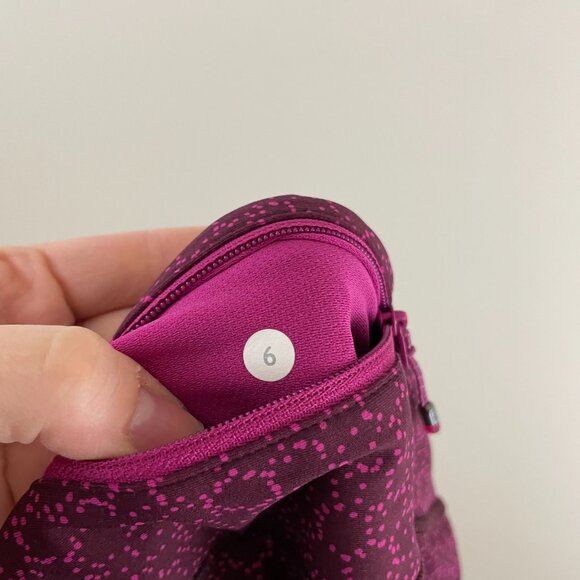 Lululemon Tight Stuff Tight Star Pixel Raspberry Bordeaux Drama Size 6 - Picture 4 of 6